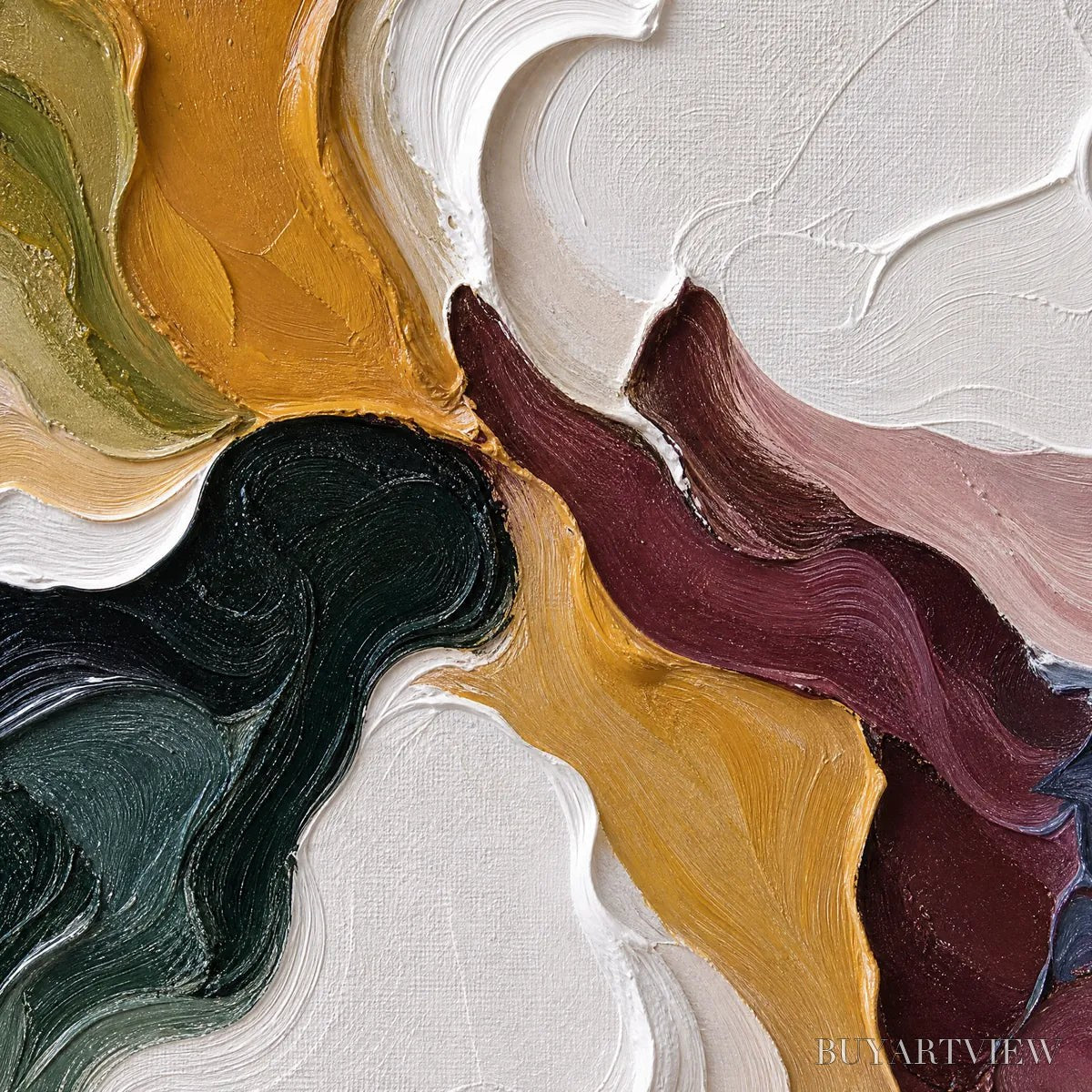 BUYARTVIEW Confluence – Colorful Textured Abstract Impasto - image 3