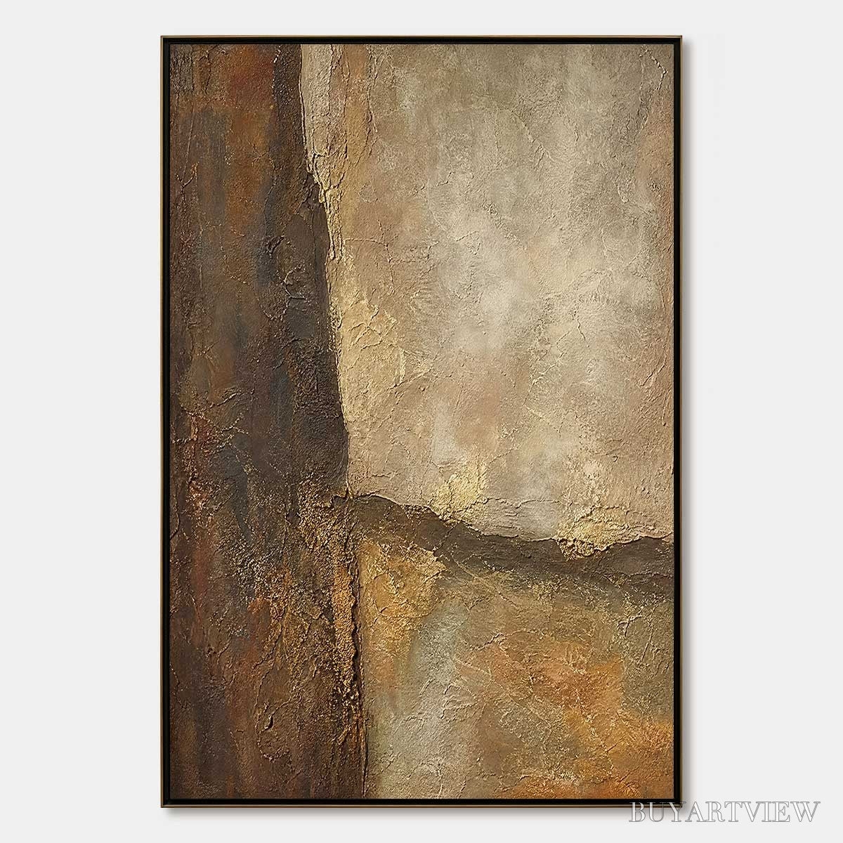 BUYARTVIEW Earth'S Embrace – Large Textured Earth Tone Abstract - image 1