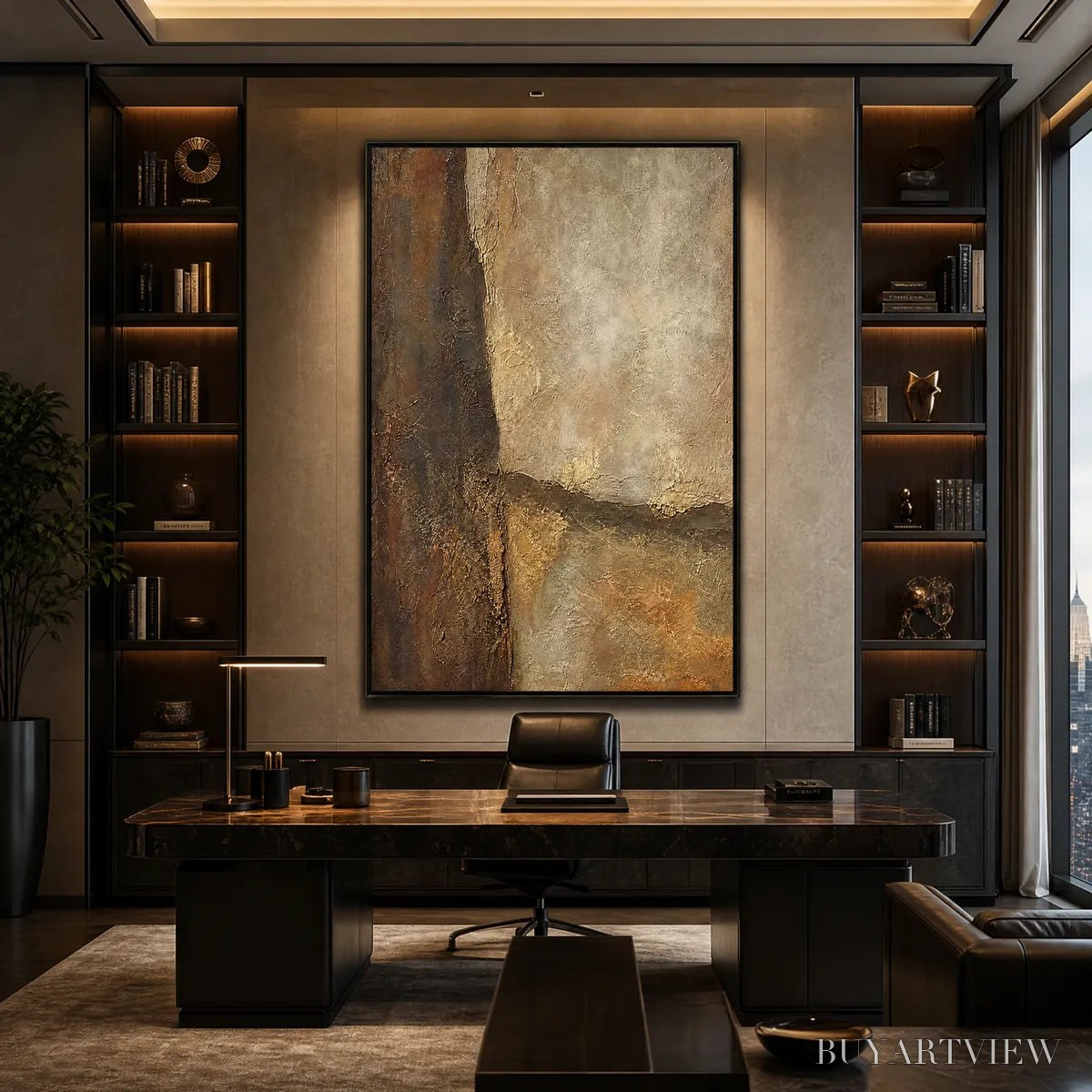 BUYARTVIEW Earth'S Embrace – Large Textured Earth Tone Abstract - image 2