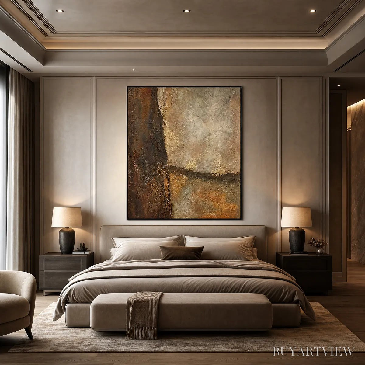 BUYARTVIEW Earth'S Embrace – Large Textured Earth Tone Abstract - image 4