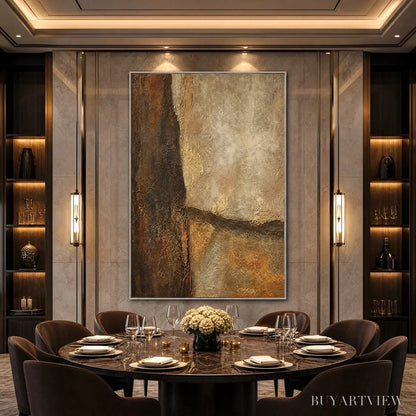 BUYARTVIEW Earth'S Embrace – Large Textured Earth Tone Abstract - image 6