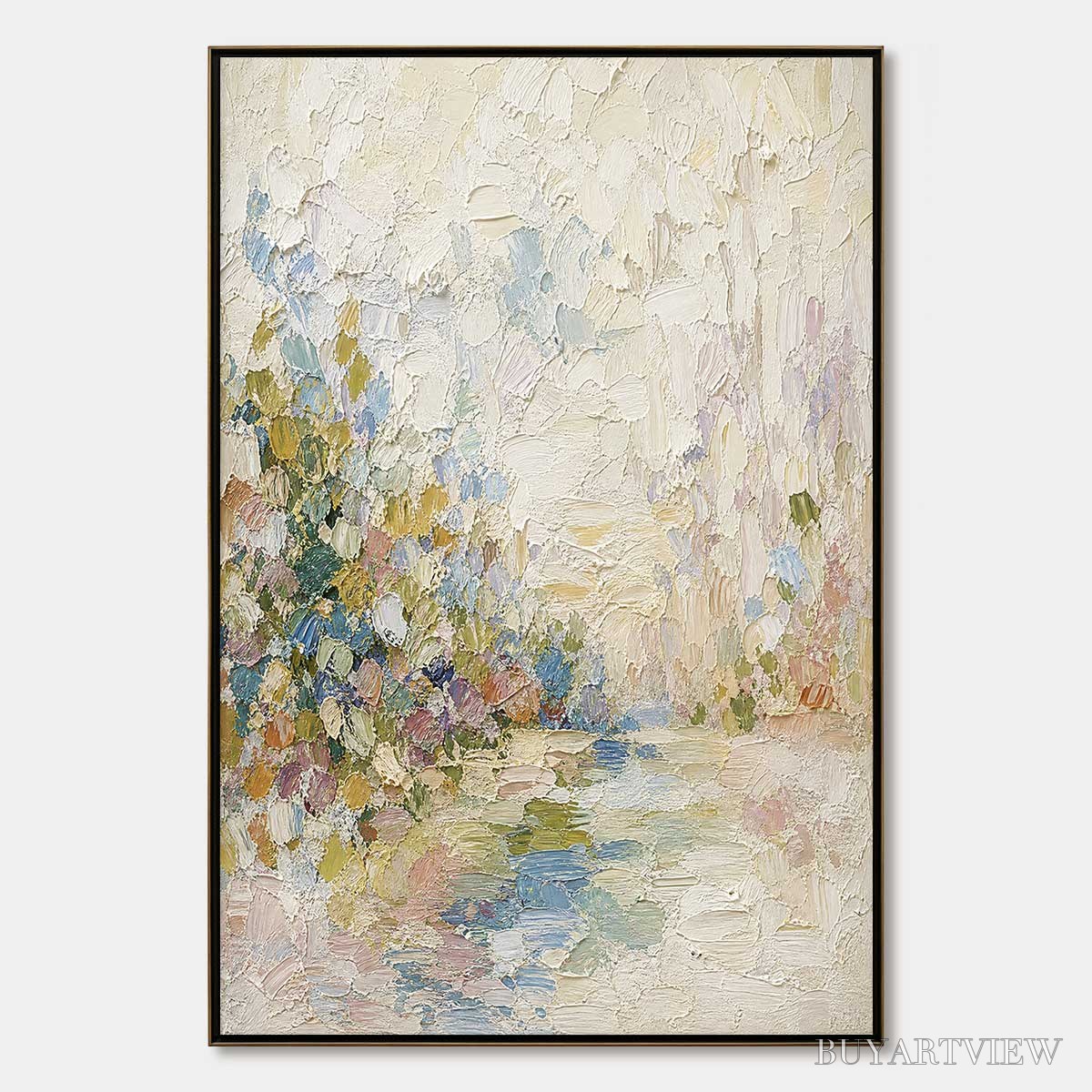 BUYARTVIEW Serenity – Textured Abstract Landscape Oil Painting - image 1