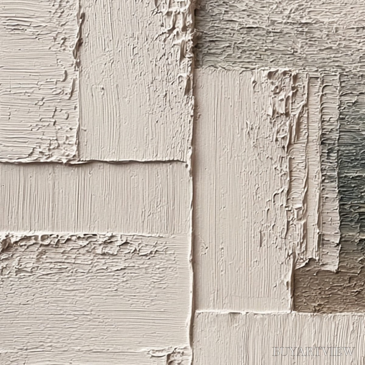BUYARTVIEW Strata – Large Horizontal Textured Wabi Sabi Abstract Painting - image 3