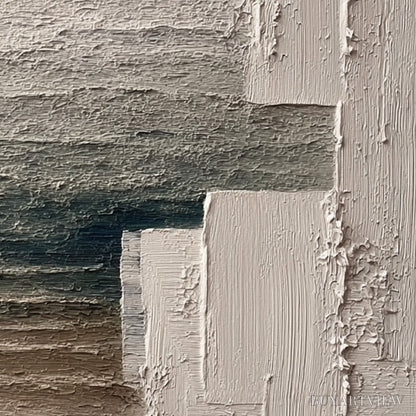 BUYARTVIEW Strata – Large Horizontal Textured Wabi Sabi Abstract Painting - image 5