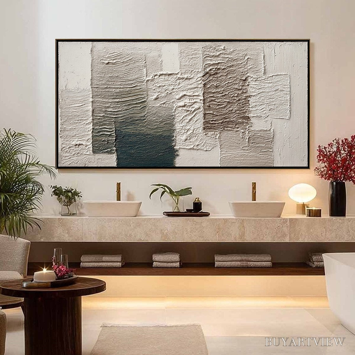 BUYARTVIEW Strata – Large Textured Wabi Sabi Abstract Painting - image 4