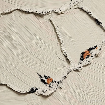 BUYARTVIEW Fragments of Dawn – Textured Wabi Sabi Painting of Perched Birds - image 3