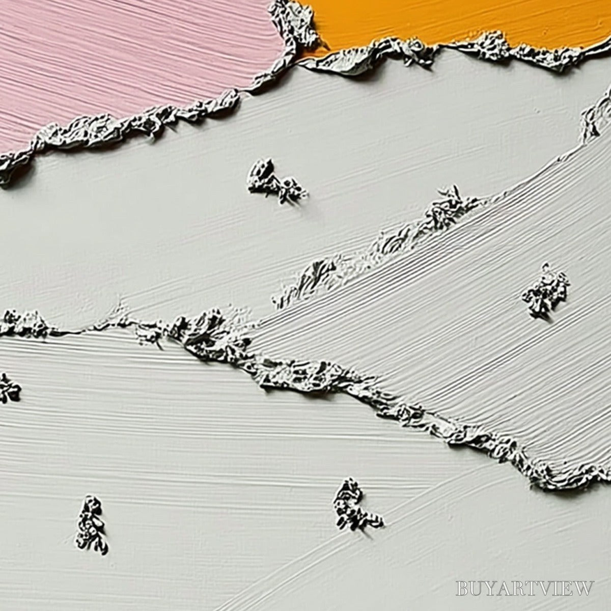 BUYARTVIEW Riverbeds – Textured Abstract Painting with Minimalist Color Accents - image 5