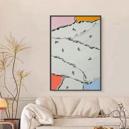 BUYARTVIEW Riverbeds – Textured Abstract Painting with Minimalist Color Accents - image 6