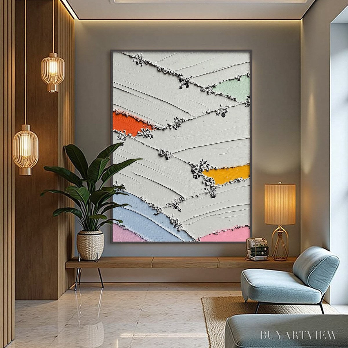 BUYARTVIEW Moments of Color Abstract Oil Painting | Textured - image 4