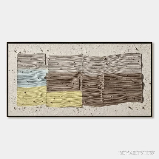BUYARTVIEW Strata – Textured Wabi Sabi Abstract Painting in Earthy Hues - image 1