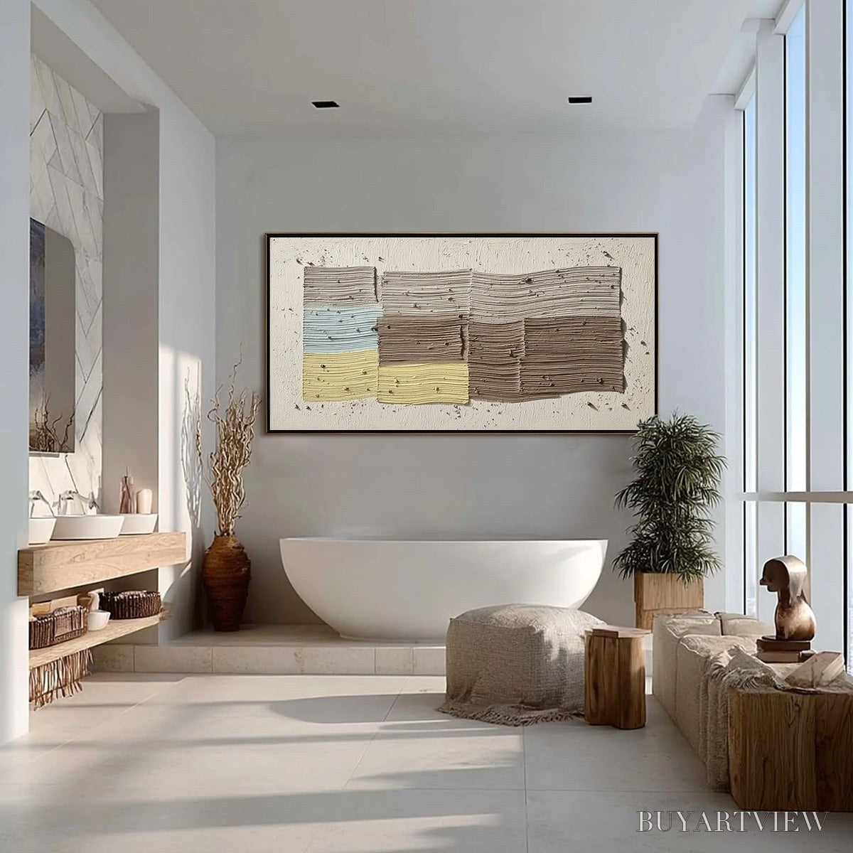 BUYARTVIEW Strata – Textured Wabi Sabi Abstract Painting in Earthy Hues - image 4