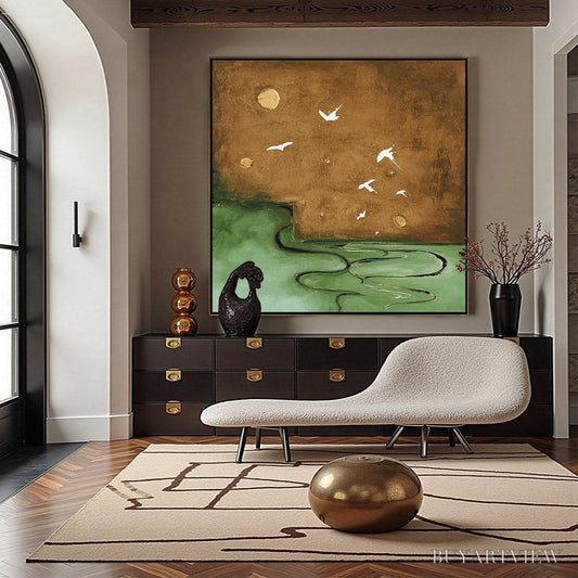 BUYARTVIEW Sojourn – Earthy Wabi Sabi Abstract Landscape Painting - image 2