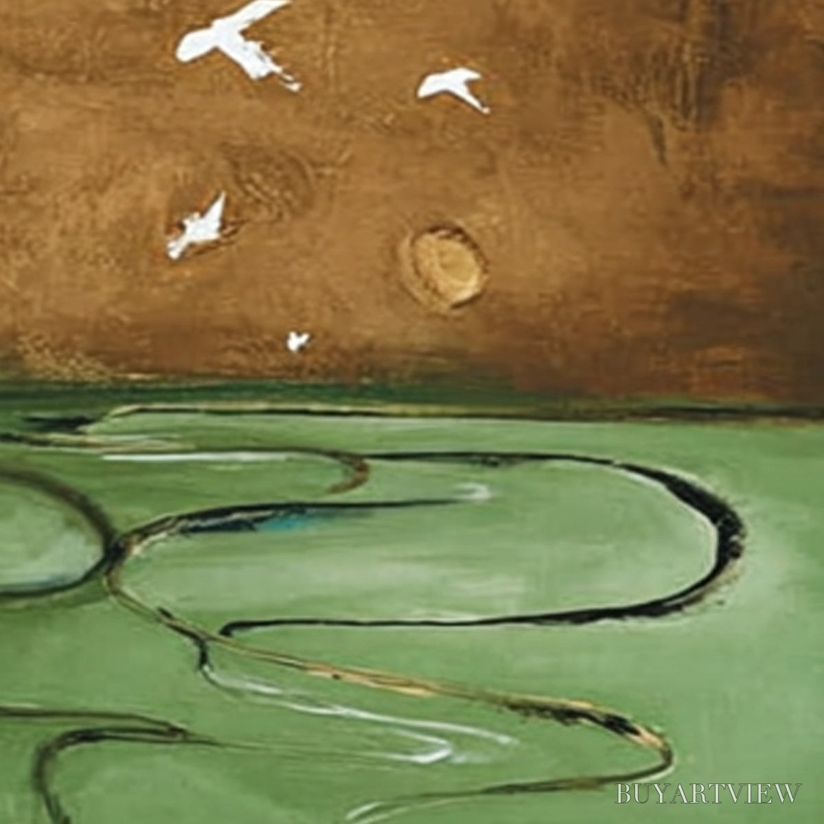 BUYARTVIEW Sojourn – Earthy Wabi Sabi Abstract Landscape Painting - image 3