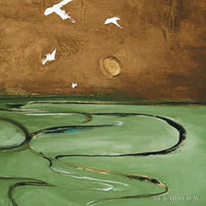 BUYARTVIEW Sojourn – Earthy Wabi Sabi Abstract Landscape Painting - image 3