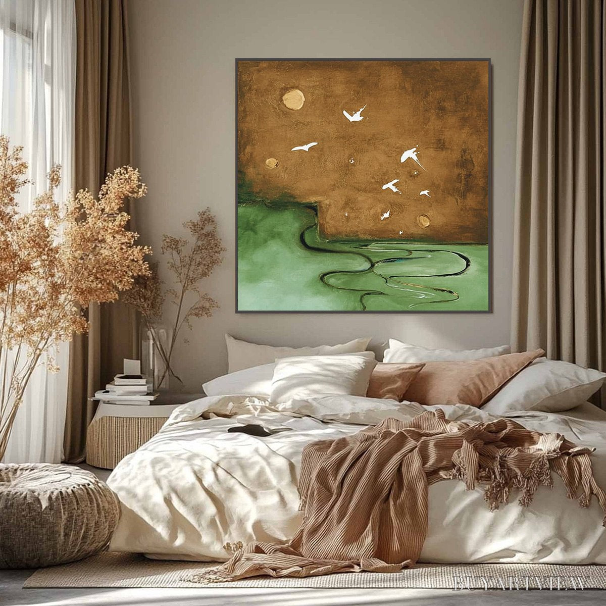 BUYARTVIEW Sojourn – Earthy Wabi Sabi Abstract Landscape Painting - image 6