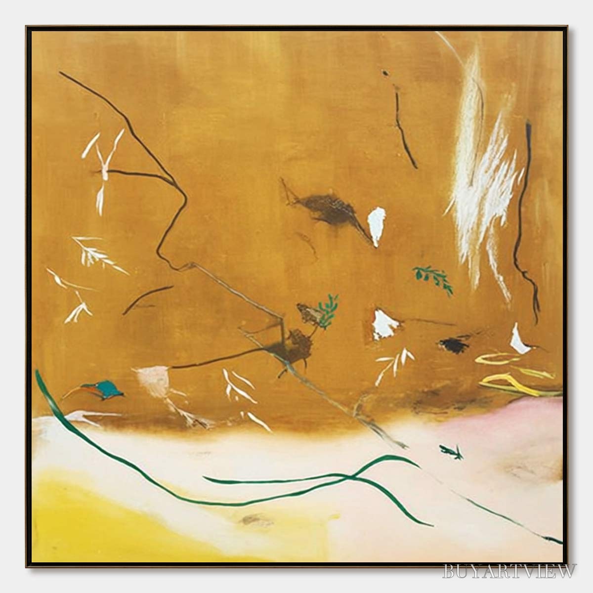 BUYARTVIEW Autumn Whisper – Earthy Abstract Painting for Modern Wabi Sabi Decor - image 1
