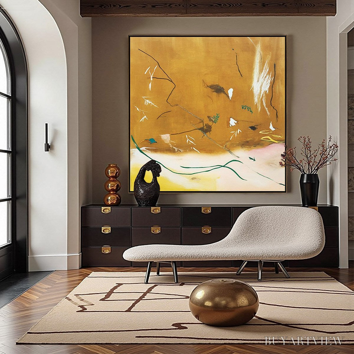 BUYARTVIEW Autumn Whisper – Earthy Abstract Painting for Modern Wabi Sabi Decor - image 2