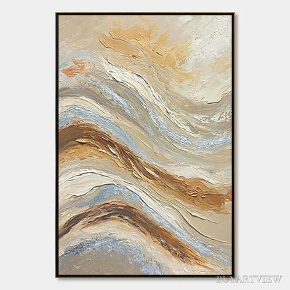 BUYARTVIEW Coastal Drift – Wabi Sabi Inspired Textured Abstract Oil Painting - image 1