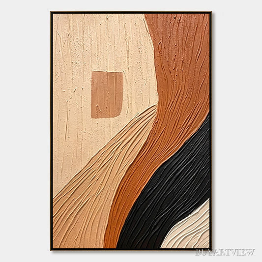 BUYARTVIEW Terra Firma – Textured Wabi Sabi Abstract Painting in Earth Tones - image 1