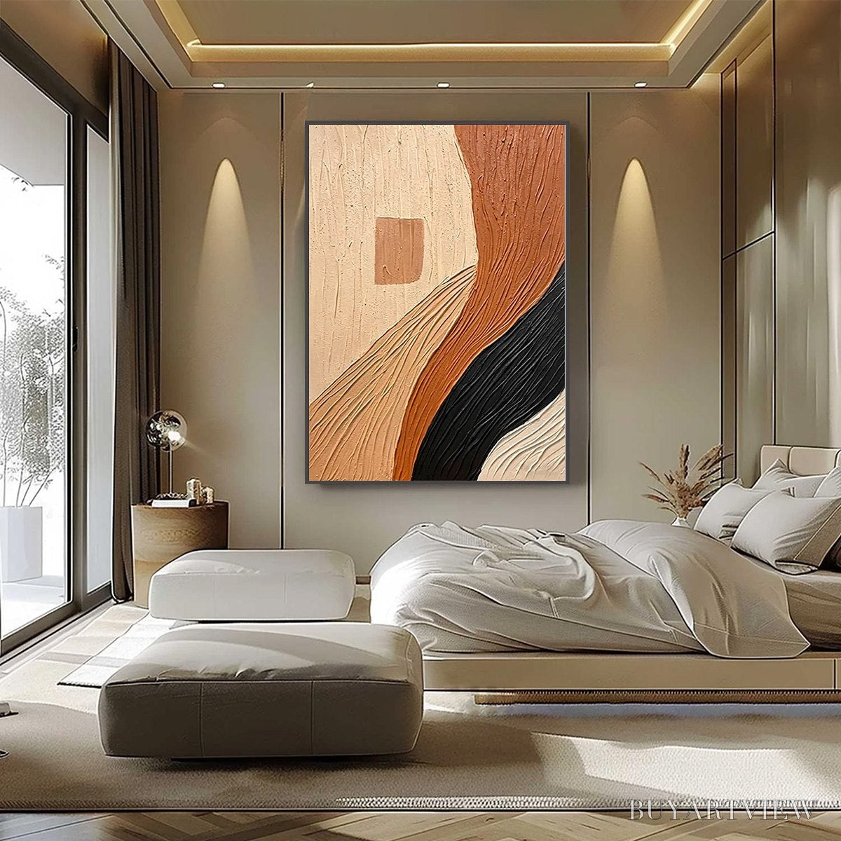 BUYARTVIEW Terra Firma – Textured Wabi Sabi Abstract Painting in Earth Tones - image 5
