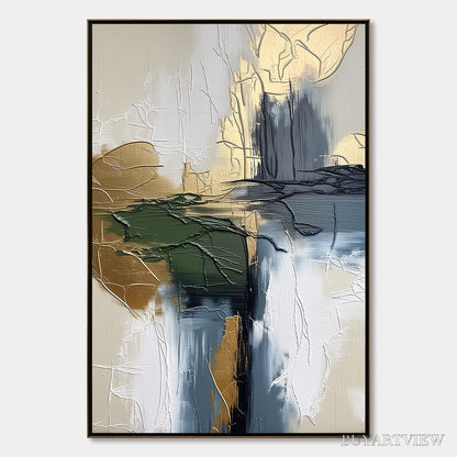 BUYARTVIEW Verdant Echo – Textured Wabi Sabi Abstract Landscape Painting - image 1