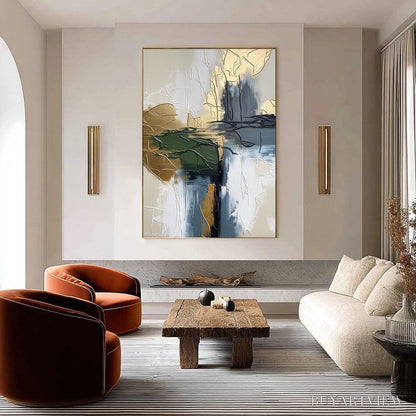 BUYARTVIEW Verdant Echo – Textured Wabi Sabi Abstract Landscape Painting - image 2