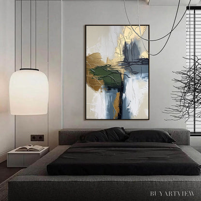BUYARTVIEW Verdant Echo – Textured Wabi Sabi Abstract Landscape Painting - image 4