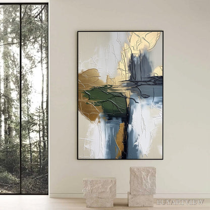 BUYARTVIEW Verdant Echo – Textured Wabi Sabi Abstract Landscape Painting - image 6