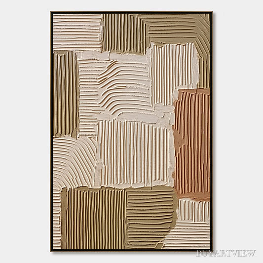 BUYARTVIEW Terra Rhythms – Textured Wabi Sabi Abstract Painting in Earth Tones - image 1