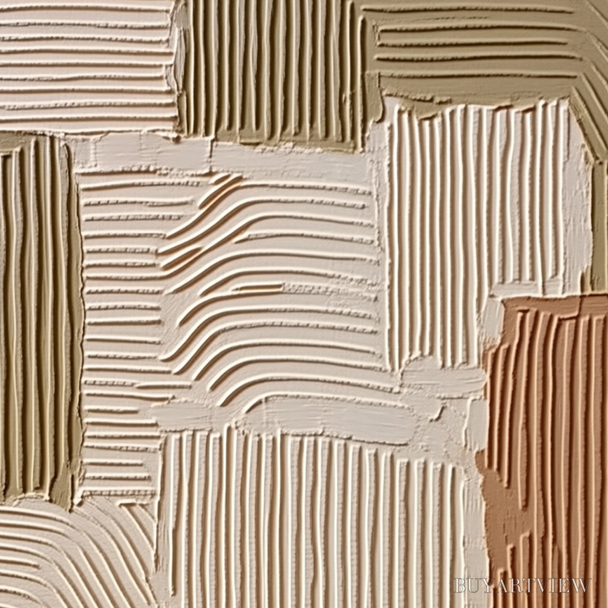 BUYARTVIEW Terra Rhythms – Textured Wabi Sabi Abstract Painting in Earth Tones - image 3