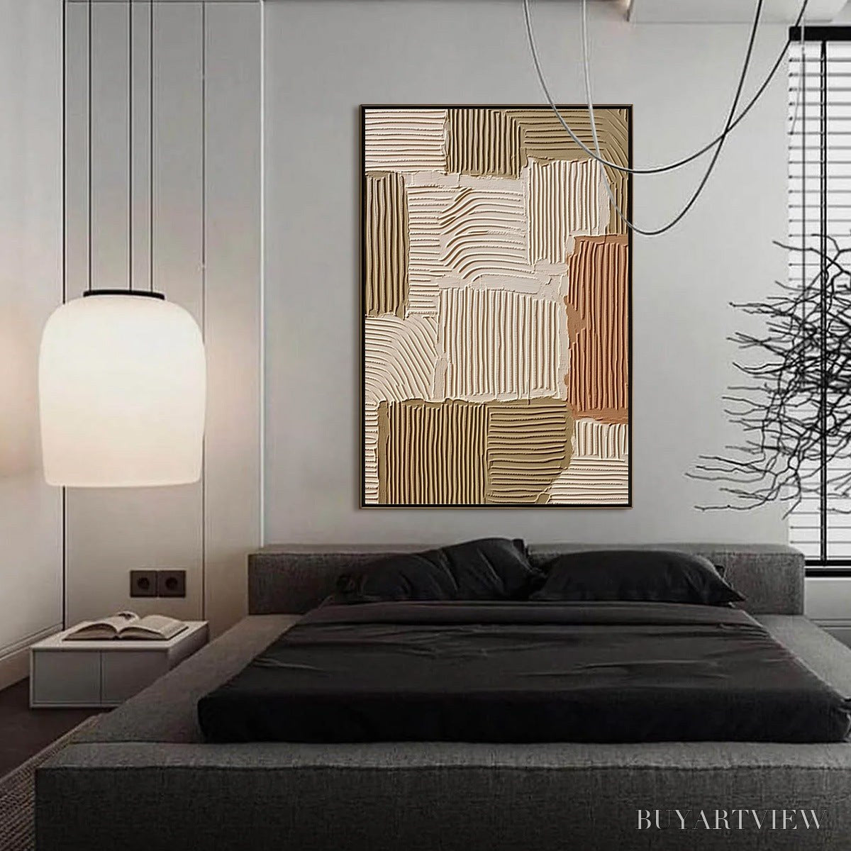 BUYARTVIEW Terra Rhythms – Textured Wabi Sabi Abstract Painting in Earth Tones - image 4