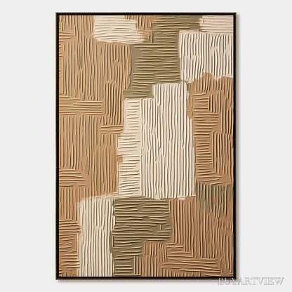 BUYARTVIEW Earthen Weave – Textured Wabi Sabi Abstract Painting in Neutral Tones - image 1