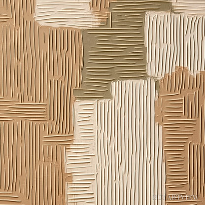BUYARTVIEW Earthen Weave – Textured Wabi Sabi Abstract Painting in Neutral Tones - image 3