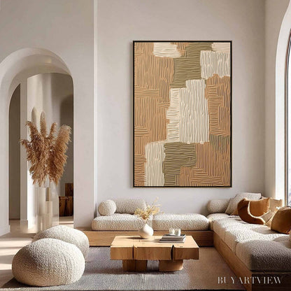 BUYARTVIEW Earthen Weave – Textured Wabi Sabi Abstract Painting in Neutral Tones - image 4