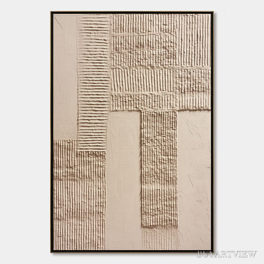 BUYARTVIEW Terra Alba – Textured Wabi Sabi Minimalist Abstract Painting - image 1