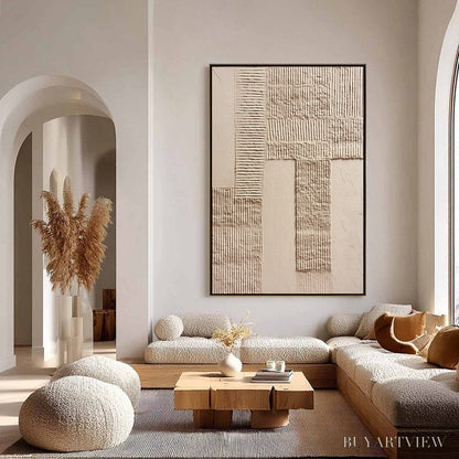 BUYARTVIEW Terra Alba – Textured Wabi Sabi Minimalist Abstract Painting - image 4