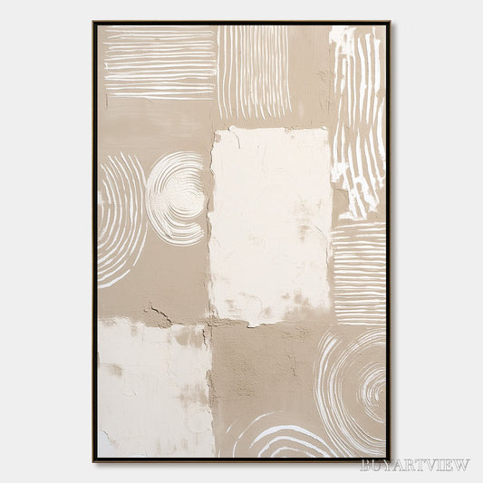 BUYARTVIEW Terra Forma – Textured Minimalist Abstract Painting in Neutral Tones - image 1