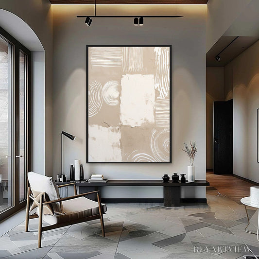 BUYARTVIEW Terra Forma – Textured Minimalist Abstract Painting in Neutral Tones - image 2