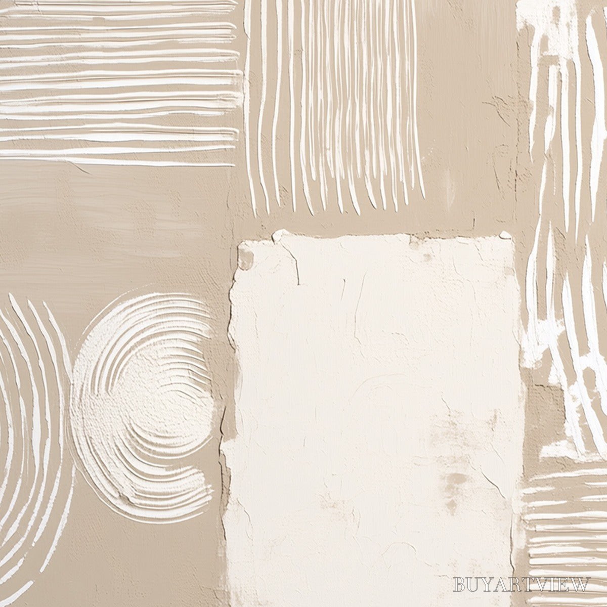 BUYARTVIEW Terra Forma – Textured Minimalist Abstract Painting in Neutral Tones - image 3