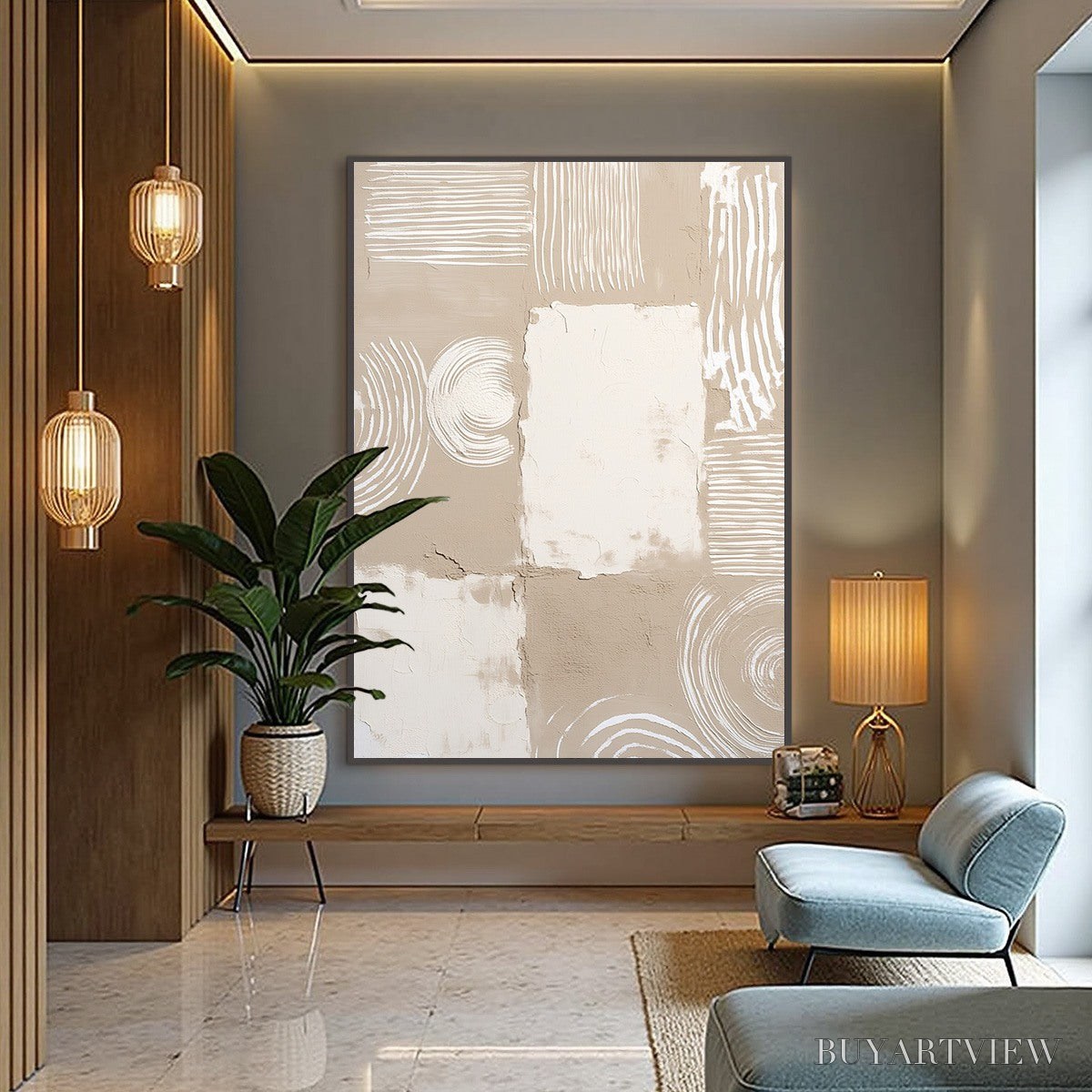 BUYARTVIEW Terra Forma – Textured Minimalist Abstract Painting in Neutral Tones - image 4