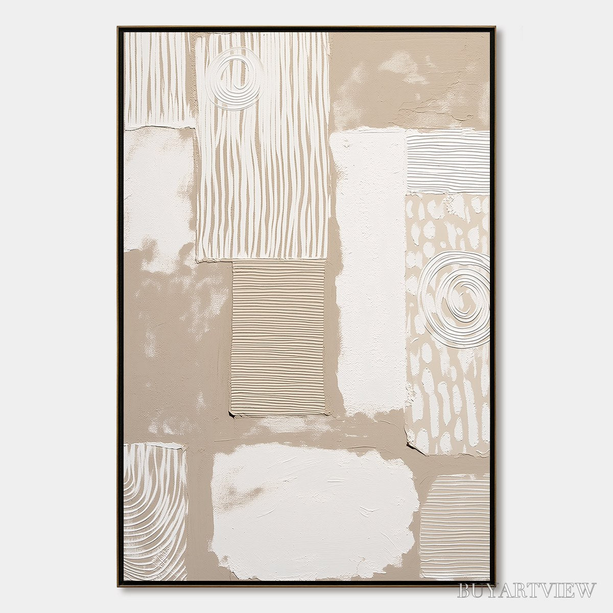 BUYARTVIEW Urban Artifacts – Large Textured Minimalist Abstract Painting - image 1