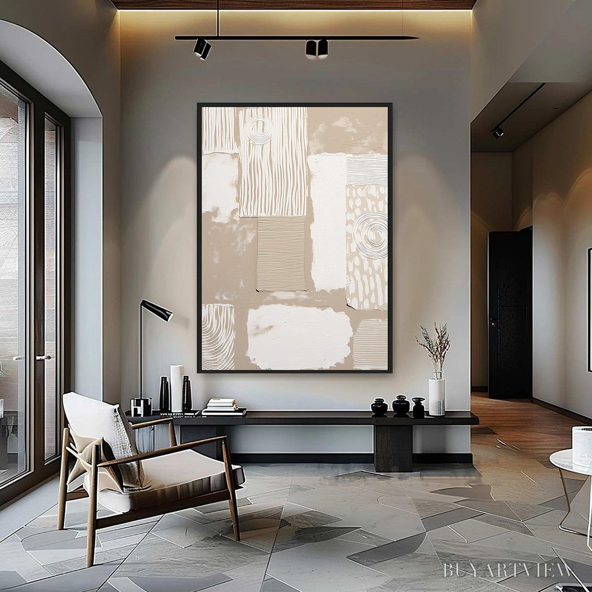 BUYARTVIEW Urban Artifacts – Large Textured Minimalist Abstract Painting - image 2