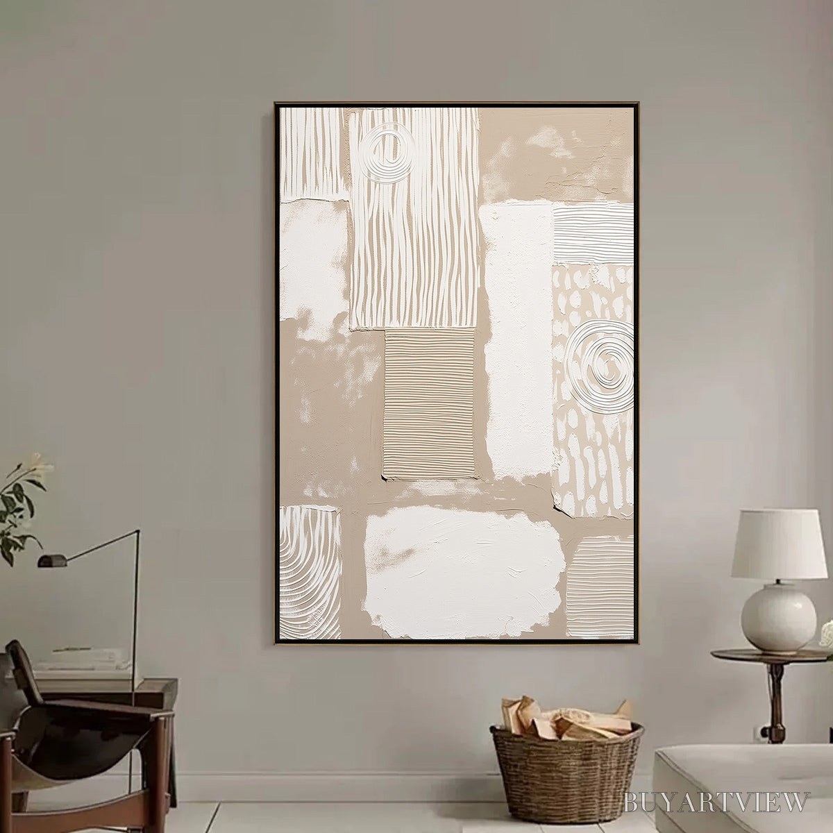BUYARTVIEW Urban Artifacts – Large Textured Minimalist Abstract Painting - image 6