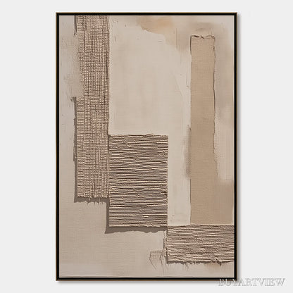 BUYARTVIEW Terra Forma – Minimalist Textured Beige and White Abstract Painting - image 1