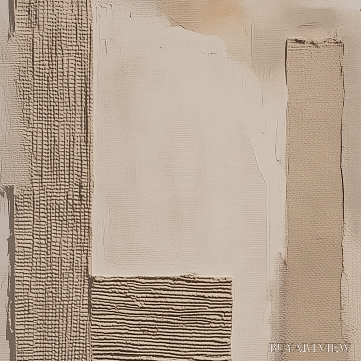 BUYARTVIEW Terra Forma – Minimalist Textured Beige and White Abstract Painting - image 3