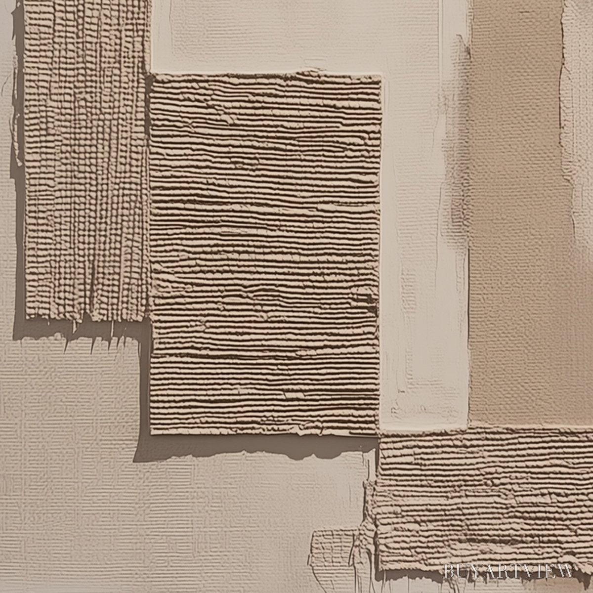 BUYARTVIEW Terra Forma – Minimalist Textured Beige and White Abstract Painting - image 5
