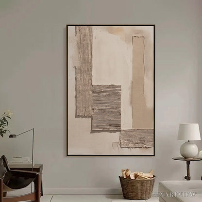 BUYARTVIEW Terra Forma – Minimalist Textured Beige and White Abstract Painting - image 6