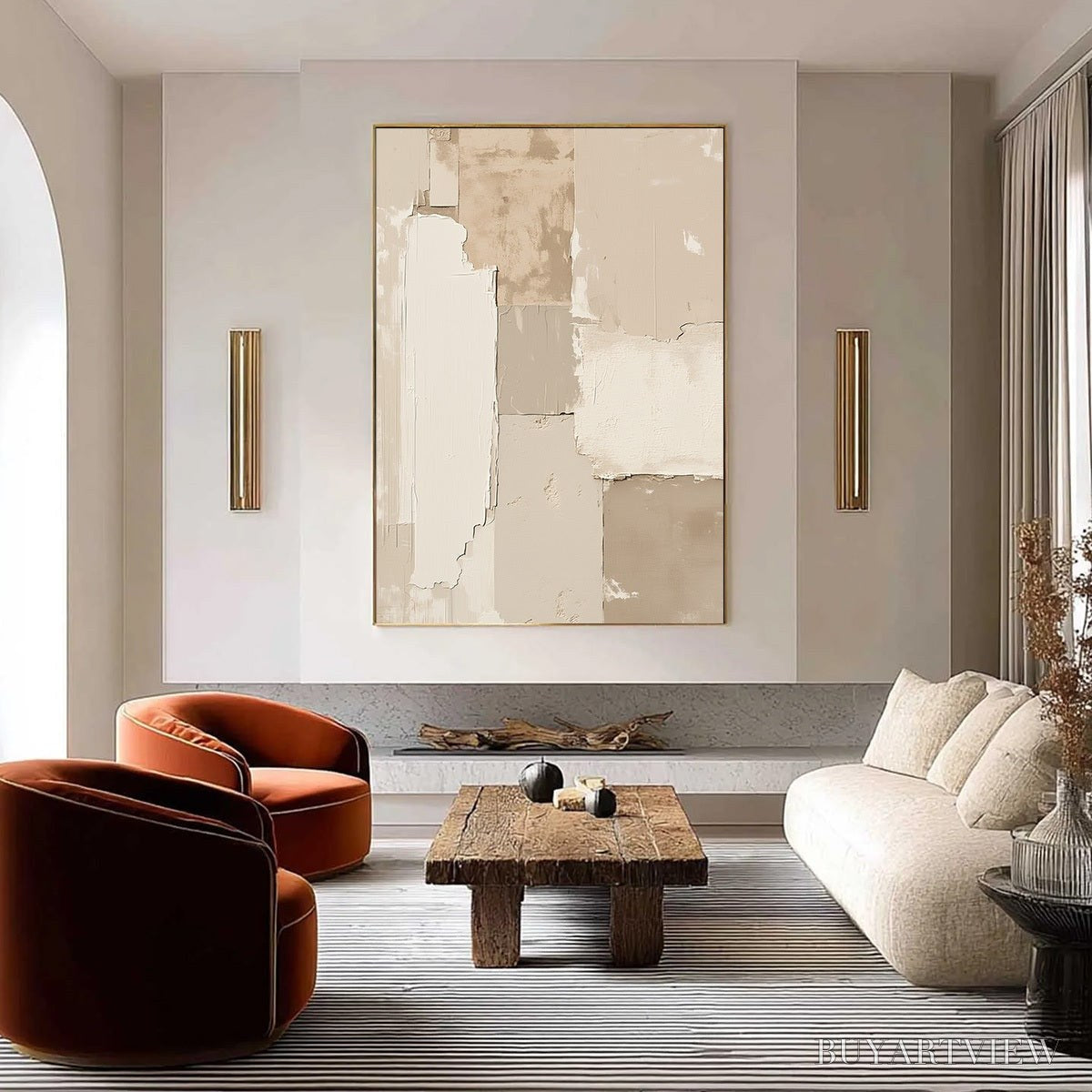 BUYARTVIEW Urban Fossil – Large Vertical Textured Minimalist Abstract Painting - image 2