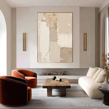 BUYARTVIEW Urban Fossil – Large Vertical Textured Minimalist Abstract Painting - image 2