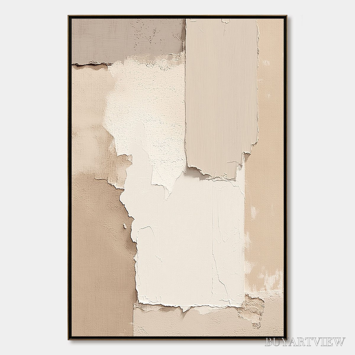 BUYARTVIEW Strata – Textured Neutral Abstract Wabi Sabi - image 1